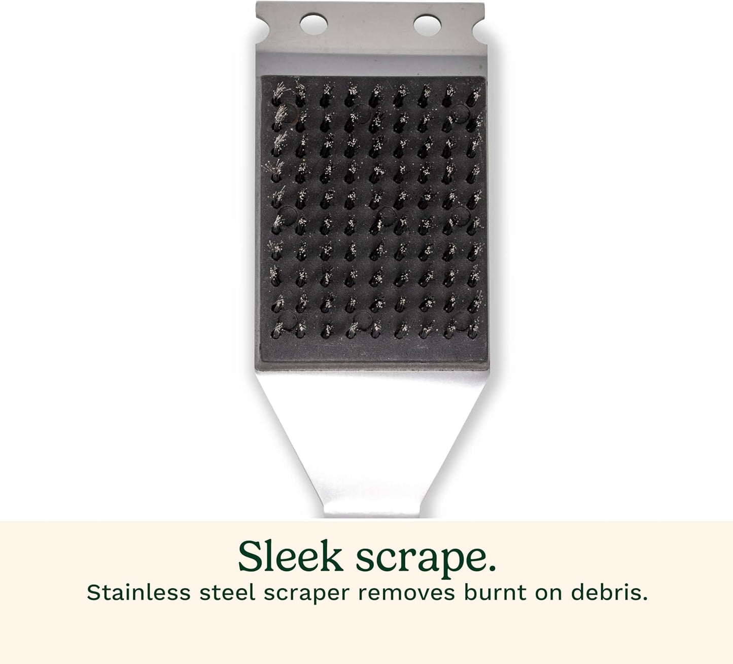 Cuisinart Stainless Steel 16.5" Long Handle Grill Cleaner Brush and Scraper for BBQ, Griddle, Grills, Cookout