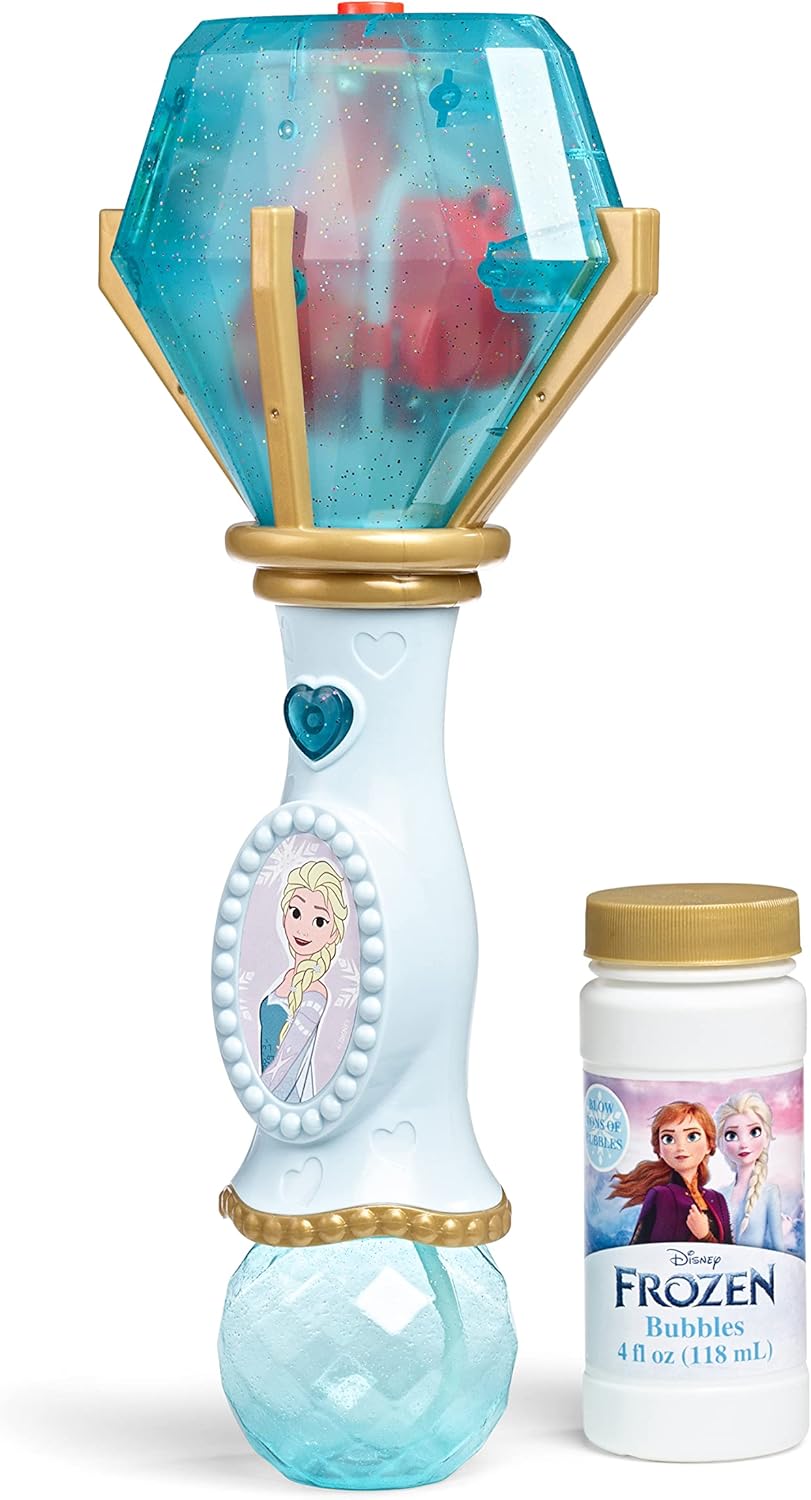 Little Kids Disney Frozen Elsa Light and Sound Musical Bubble Wand, Includes Bubble Solution