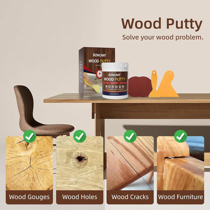BONCART Wood Filler,Wood Putty,Wood Filler Paintable,Wood Repair Putty Stainable,9.87 Ounce White Wood Filler,Wood Furniture Repair