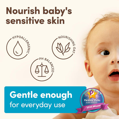 Aveeno Baby Daily Moisture Body Wash & Shampoo with Oat Extract, Hypoallergenic, Tear-Free, No Added