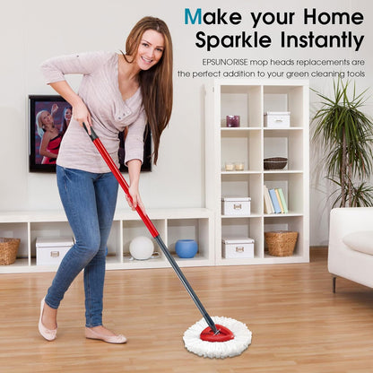 4 Pack Mop Head Replacement,Spin Mop Replacement Head 100% Microfiber,Deep Cleaning,EPSUNORISE