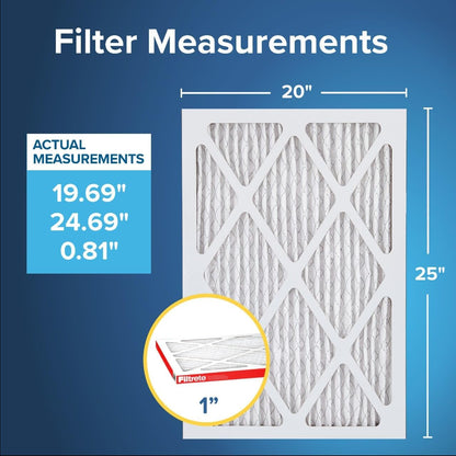 Filtrete 20x25x1 AC Furnace Air Filter, MERV 11, MPR 1000, Micro Allergen Defense, 3-Month Pleated 1-Inch Electrostatic Air Cleaning
