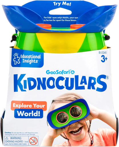 Educational Insights GeoSafari Kidnoculars - Toy Binoculars for Kids, Outdoor Toys for Kids Ages 4-8, Toddler Camping and Nature