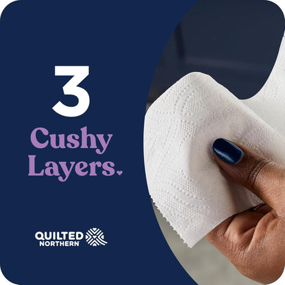 Quilted Northern Ultra Plush Toilet Paper, 6 Mega Rolls = 24 Regular Rolls, 3X Thicker*, 3 Ply Soft Toilet Tissue, 3X Thicker*, Ultra Soft