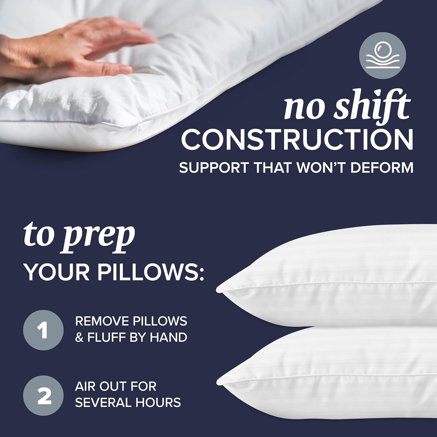 Beckham Hotel Collection Bed Pillows Standard/Queen Size Set of 2 - Original Soft Down Alternative Pillow for Sleeping - Soft Support for