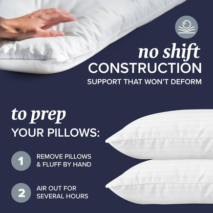 Beckham Hotel Collection Bed Pillows Standard/Queen Size Set of 2 - Original Soft Down Alternative Pillow for Sleeping - Soft Support for
