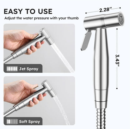 Arofa Handheld Toilet Bidet Sprayer for Toilet-Adjustable Water Pressure Control with Bidet Hose for Feminine