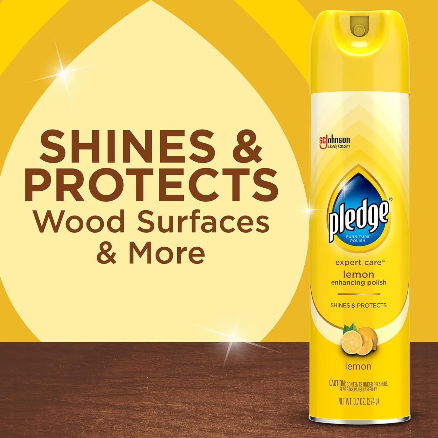Pledge Enhancing Polish Spray, Wood Furniture & Stainless Steel Polish, Remove Dust and Fingerprints, Fast Shine and