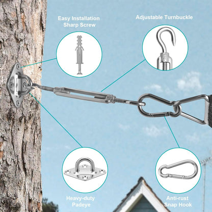 Sun Shade Sail Hardware Kit 6 Inch for Rectangle & Triangle Shade Sail