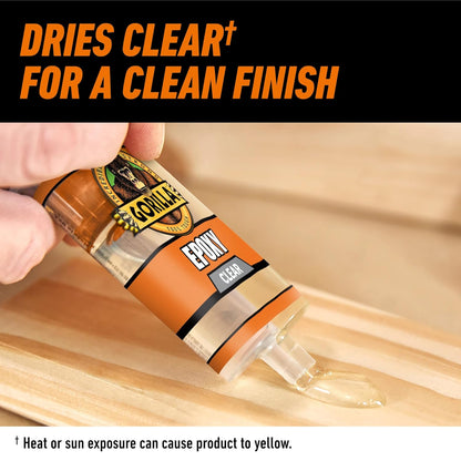 Gorilla 2 Part Epoxy, Clear Epoxy, 0.85 Ounce Syringe - 5 Minute Set, Incredibly Strong Bonding