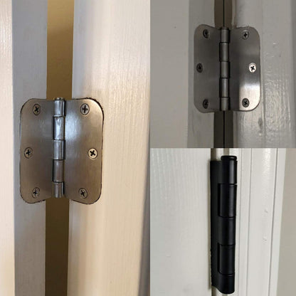 30 Pack Rounded Matte Black Door Hinges 3.5 Inch 5/8" Radius Interior 3 1/2" Flat Iron Bifold Residential Standard Bedroom Indoor for Doors 3