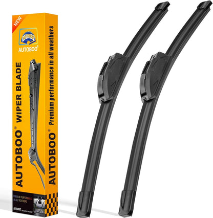 AUTOBOO 26" and 16" Windshield Wipers Blades (Pack Of 2),Premium Quality Premium All-Seasons Wiper blades,Stable and Quiet Armor wiper blades