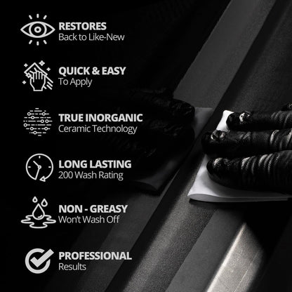 CERAKOTE Ceramic Trim Coat Kit - Quick Plastic Trim Restorer - Ceramic Coating Guaranteed Restoration to Last Over 200 Washes A Ceramic