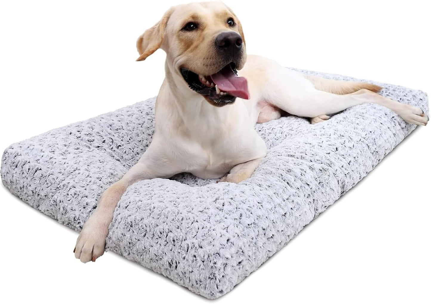 KSIIA Washable Dog Bed Deluxe Plush Dog Crate Beds Comfy Kennel Pad Anti-Slip Pet Sleeping Mat for Large, Jumbo, Medium, Small Dogs Breeds, 35" x
