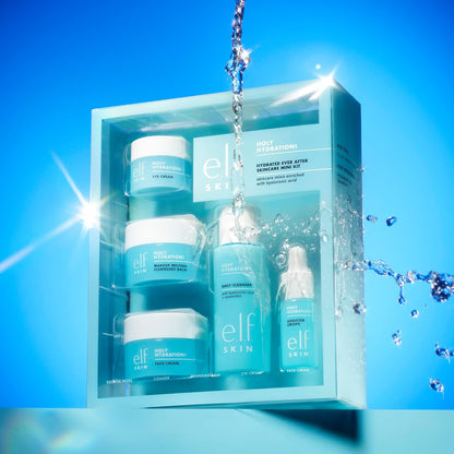 e.l.f. SKIN Holy Hydration! Hydrated Ever After Skincare Mini Kit, Cleanser, Makeup Remover, Moisturizer & Eye Cream For Hydrating