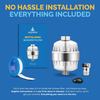 AquaBliss High Output Revitalizing Shower Filter - Reduces Dry Itchy Skin, Dandruff, Eczema, and Dramatically Improves The Condition of Your