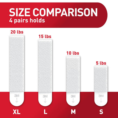 Command 20 lb XL 8 Pairs Heavyweight Picture Hanging Strips (16 Strips), Damage-Free Hangers for Picture Frames, No Tools