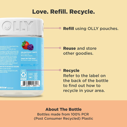 OLLY Kids Multivitamin & Probiotic Gummy, Digestive Support, Vitamins A, D, C, E, B, Zinc, Chewable Supplement, Berry