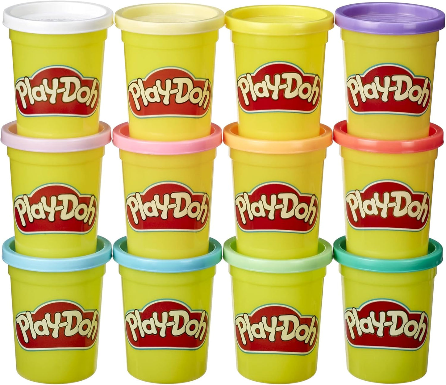 Play-Doh Pastel Colors Bulk 12-Pack of 4-Ounce Cans, Party Favors, Kids Arts & Crafts, Back to School Gifts & Prizes, Preschool