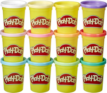 Play-Doh Pastel Colors Bulk 12-Pack of 4-Ounce Cans, Party Favors, Kids Arts & Crafts, Back to School Gifts & Prizes, Preschool