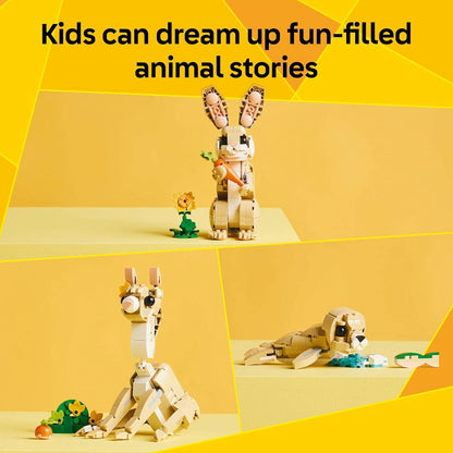 LEGO Creator 3 in 1 Cute Bunny Toy - Building Toy Set with 3 Build Options, Bunny, Seal, or Llama - Animal Figures for Kids, Girls and