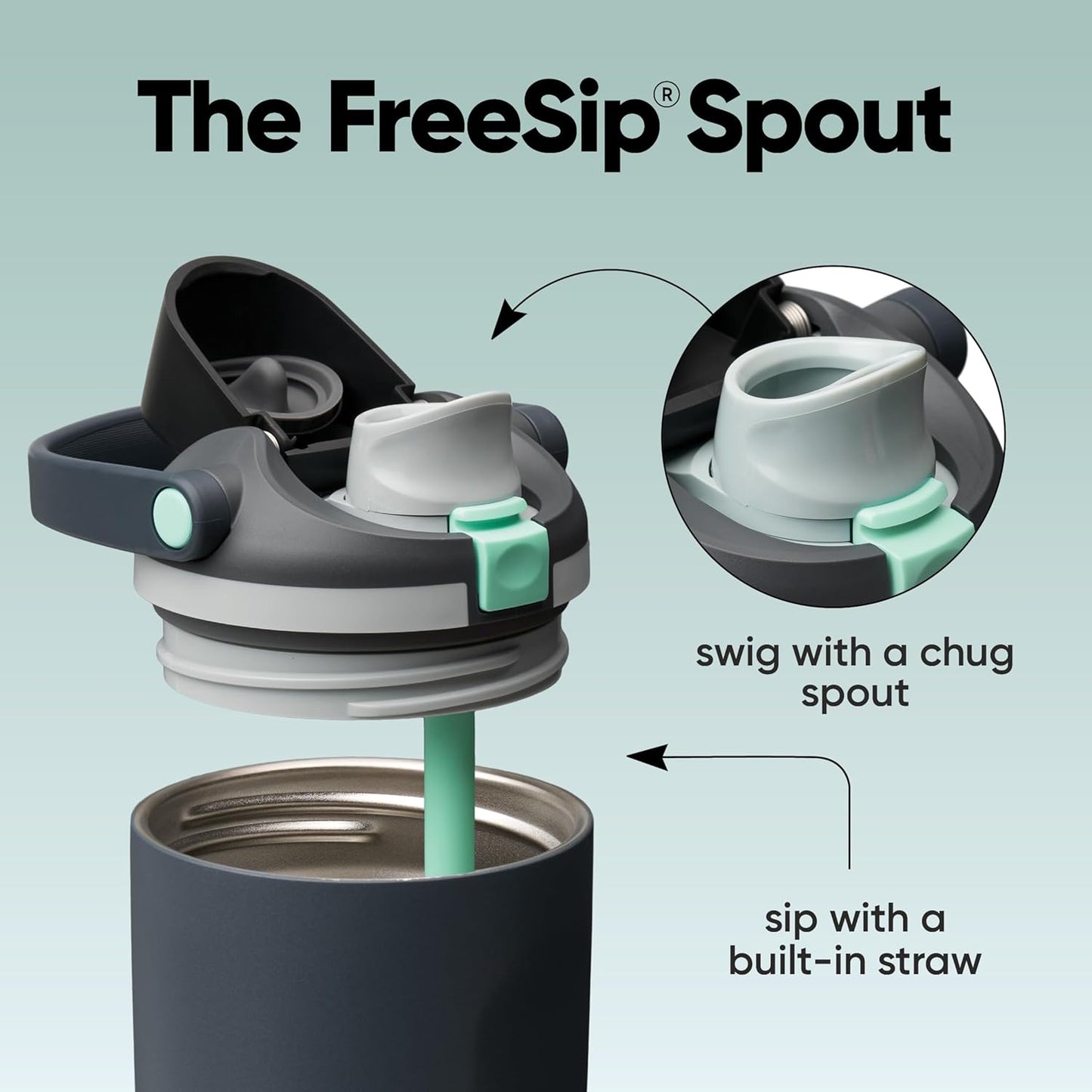 Owala FreeSip Sway Insulated Stainless Steel Water Bottle with Two-Way Spout, Built-In Straw and Bucket Handle, Made for Travel, School, and