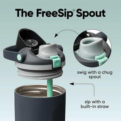 Owala FreeSip Sway Insulated Stainless Steel Water Bottle with Two-Way Spout, Built-In Straw and Bucket Handle, Made for Travel, School, and