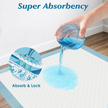 Wowflash Super Absorbency Disposable Leakproof Underpads with Quick Drying for Baby, Adults, Puppy, Dog Bed Pee Pads, Extra