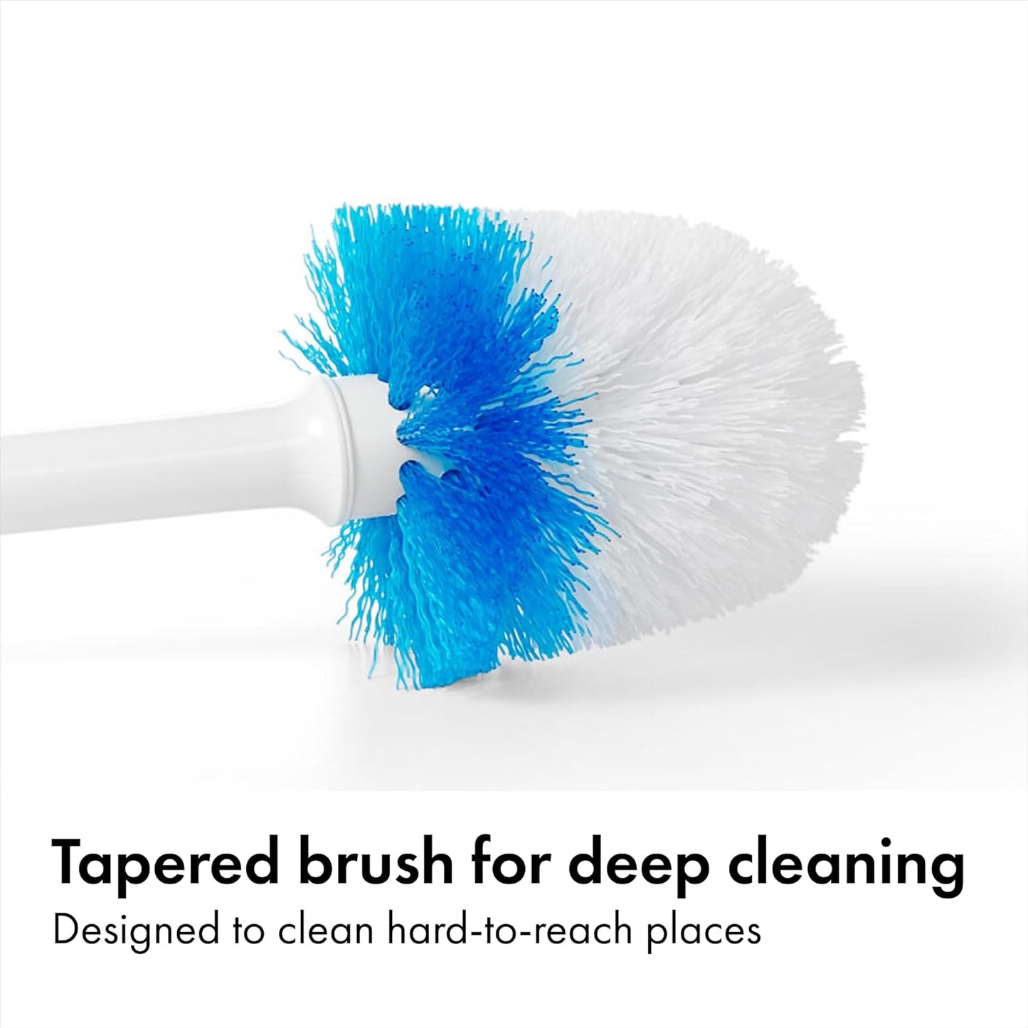 OXO Good Grips Compact Toilet Brush & Canister, Toilet Bowl Brush and Holder with Automatic Canister