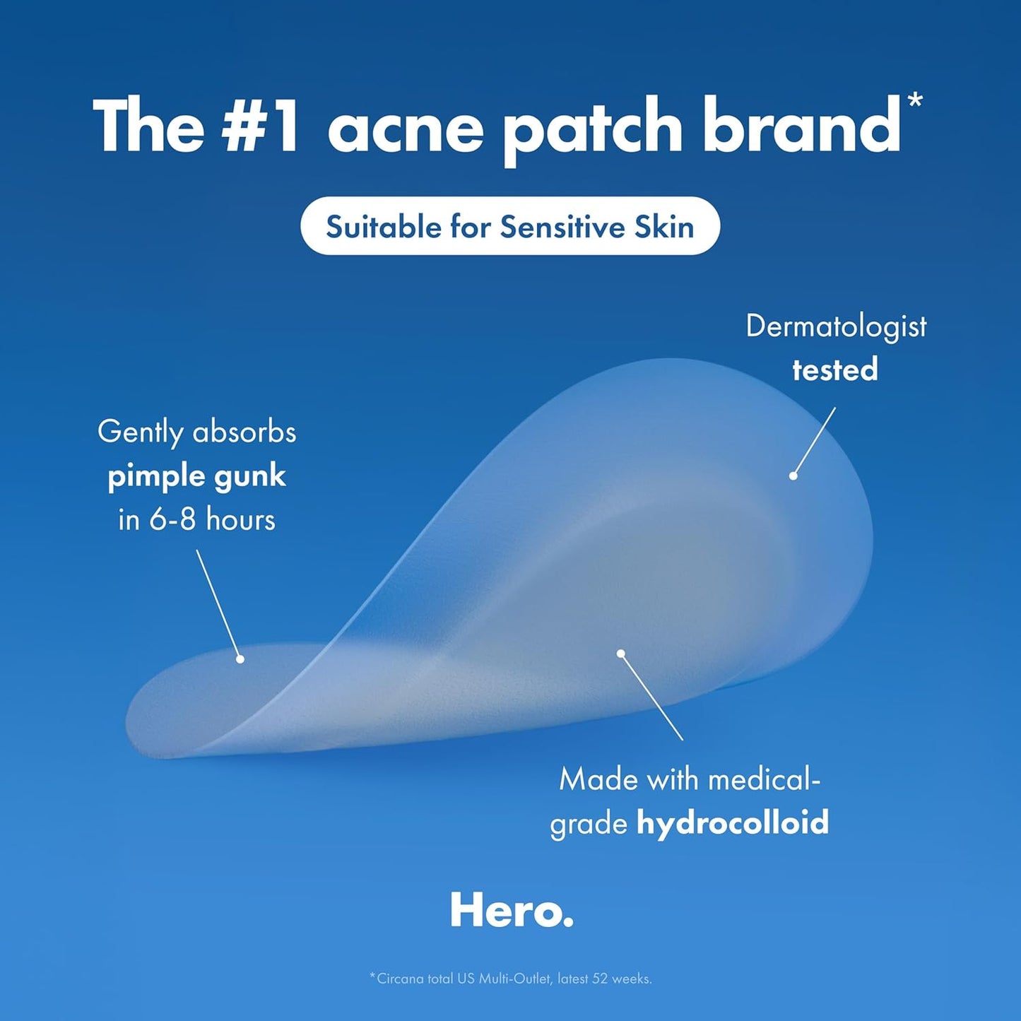 Mighty Patch Invisible+ Patch The Barely-There Daytime Hydrocolloid Acne Pimple Patch for Covering Zits and