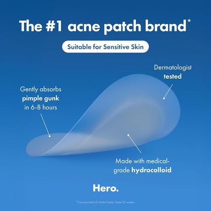 Mighty Patch Invisible+ Patch The Barely-There Daytime Hydrocolloid Acne Pimple Patch for Covering Zits and