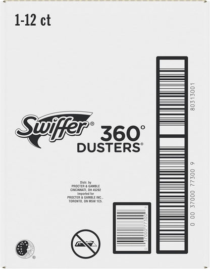 Swiffer Duster Kit with 3 ft Extendable Handle, Heavy Duty Dusting Starter Kit with 12 Refills, for Ceiling Fans, Vents and Hard to Reach Places