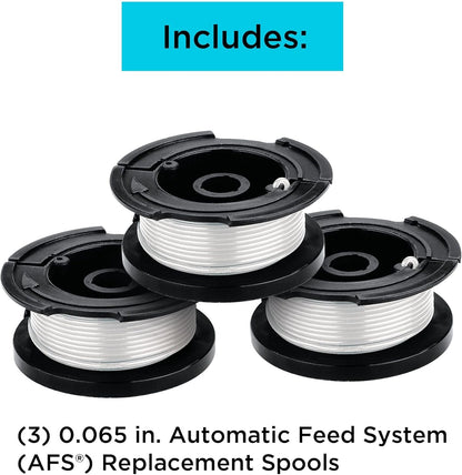 BLACK+DECKER Weed Eater String, Trimmer Line, 3-Pack, 30-Feet of Replacement Spool, 0.065-Inch Diameter