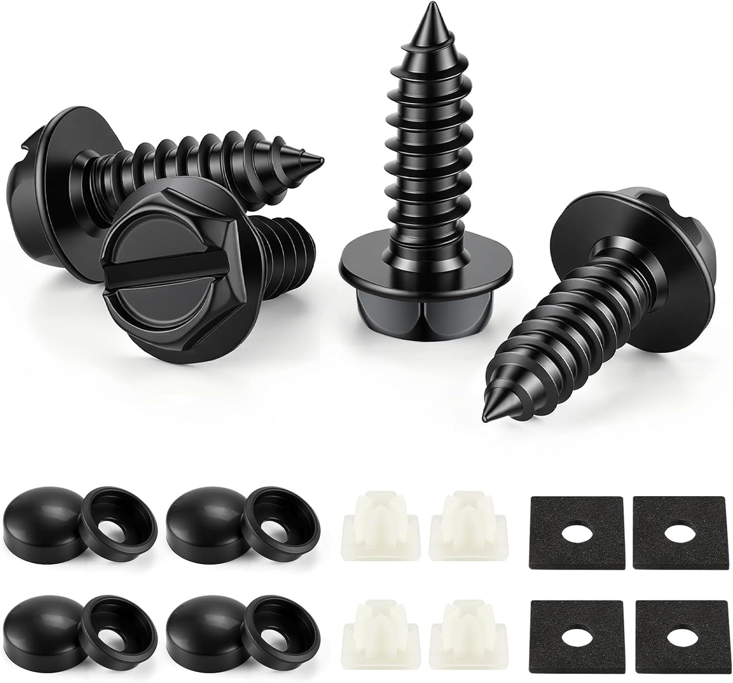 LivTee Rustproof License Plate Screws for Securing License Plates Frames and Covers on Cars and