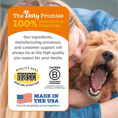 Zesty Paws Dog Multivitamin, Chewable Dog Vitamins and Supplements for Hip & Joints, Skin &