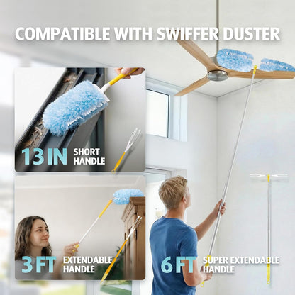 Duster Refill for Swiffer Duster, 30 Count Heavy Duty 2 Side 360 Duster Refills with 1 Handle, 4X