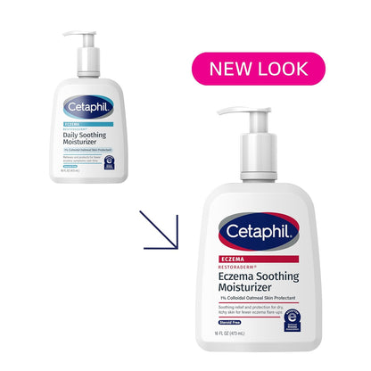CETAPHIL ECZEMA RESTORADERM Soothing Moisturizer, For Eczema Prone Skin, 16 oz, Fewer Symptom Flare-Ups, 48 Hour