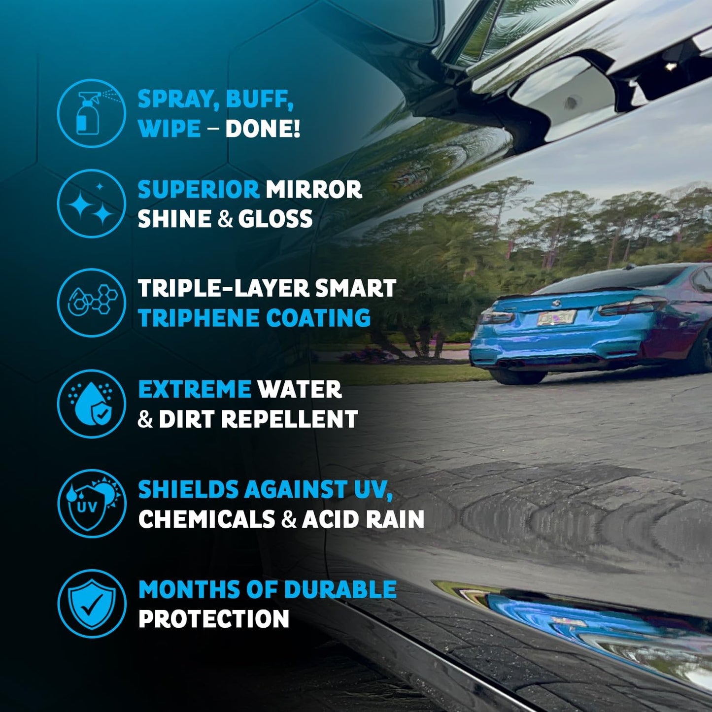 MAXLONE Car Spray with Triphene Technology, Quick Spray & Wipe All Purpose Waterless Detailer - Clean, Shine, Protect Paint, Glass