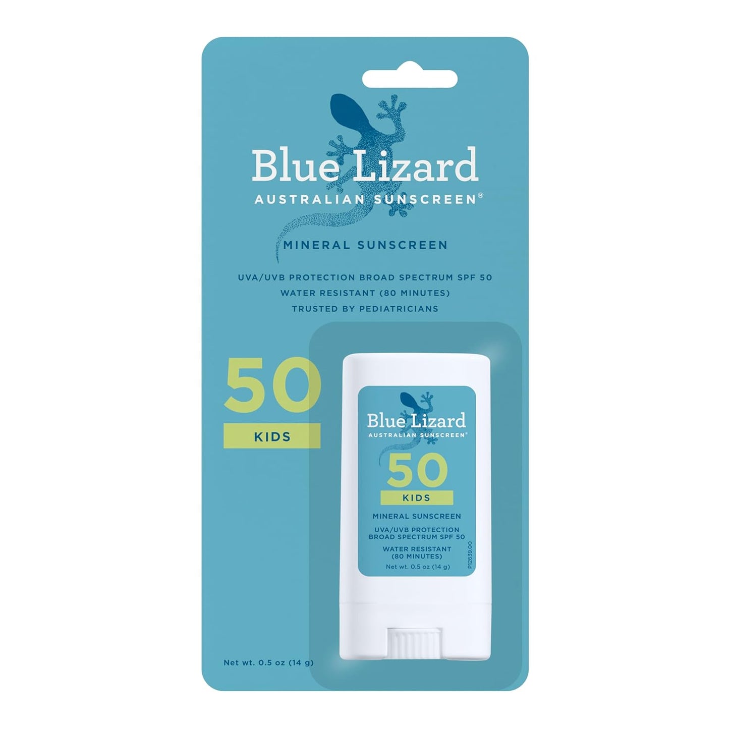 Blue Lizard Kids Mineral SPF 50 Sunscreen Stick, Zinc Oxide, 100% Mineral Actives, Developed for Kids Sensitive Skin, TSA-Friendly