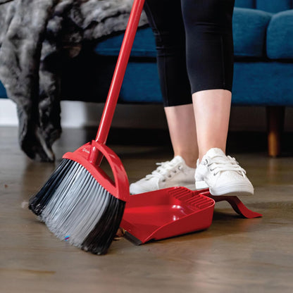 O-Cedar Pet Pro Broom with Step-On Dustpan, Remove 99% with One Sweep, Removes 3 Times More Pet Hair, Quiet Cleaning Tool for Cat and Dog Owners