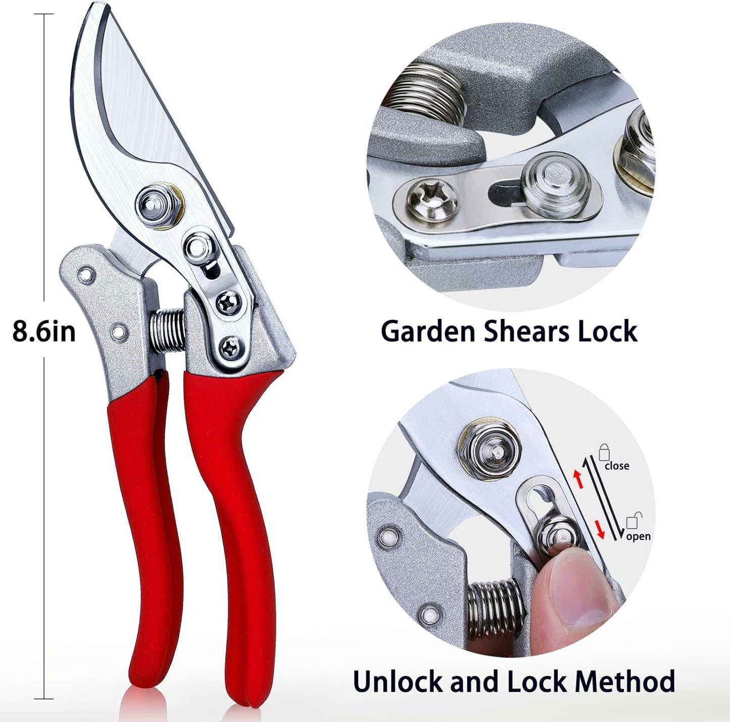 Kynup 8.6" Pruning Shears for Gardening, Garden Shears, Clippers, Garden Scissors, Pruners for Gardening, Heavy Duty Gardening