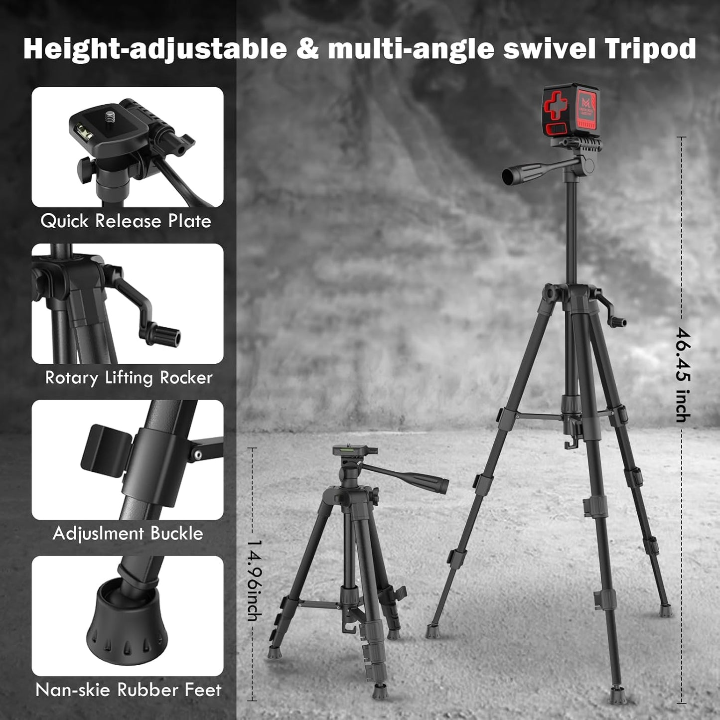 Motovera Self Leveling Laser Level 100ft, Green Cross Line with Tripod, 4 Brightness Modes & Pulse Function, Manual & Self-Leveling