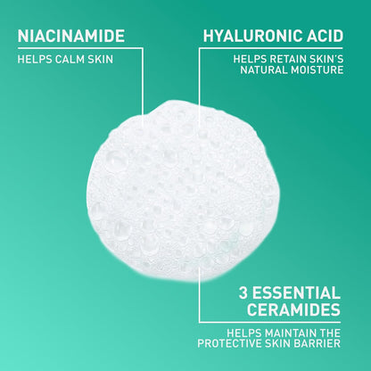 CeraVe Foaming Facial Cleanser, Daily Face Wash for Oily Skin, Hyaluronic Acid + Ceramides + Niacinamide, Fragrance Free & Paraben
