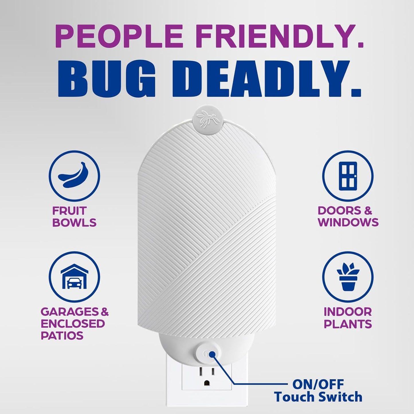 Flying Insect Trap for Indoor Use (2 Staters & 6 Refill Cartridges), UV Light Bug Catcher for Fruit Flies, Gnats & Small Flying Pests, Silent