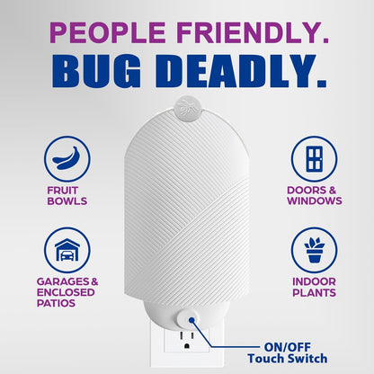 Flying Insect Trap for Indoor Use (2 Staters & 6 Refill Cartridges), UV Light Bug Catcher for Fruit Flies, Gnats & Small Flying Pests, Silent