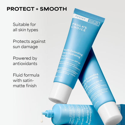 Paula's Choice RESIST Daily Hydrating Fluid Face Moisturizer with SPF 50 Sunscreen, Face Sunscreen for Oily Skin, Chamomile & Vitamin