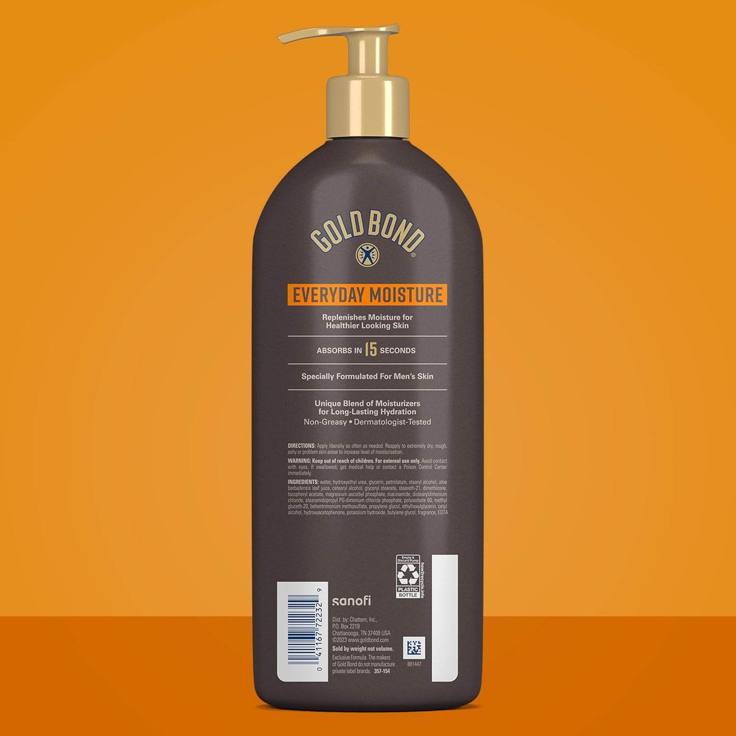 Gold Bond Men's Essentials Everyday Moisture Daily Body & Hand Lotion With Vitamin C, Hydrating Lotion Formulated for Men's Dry Skin, Value