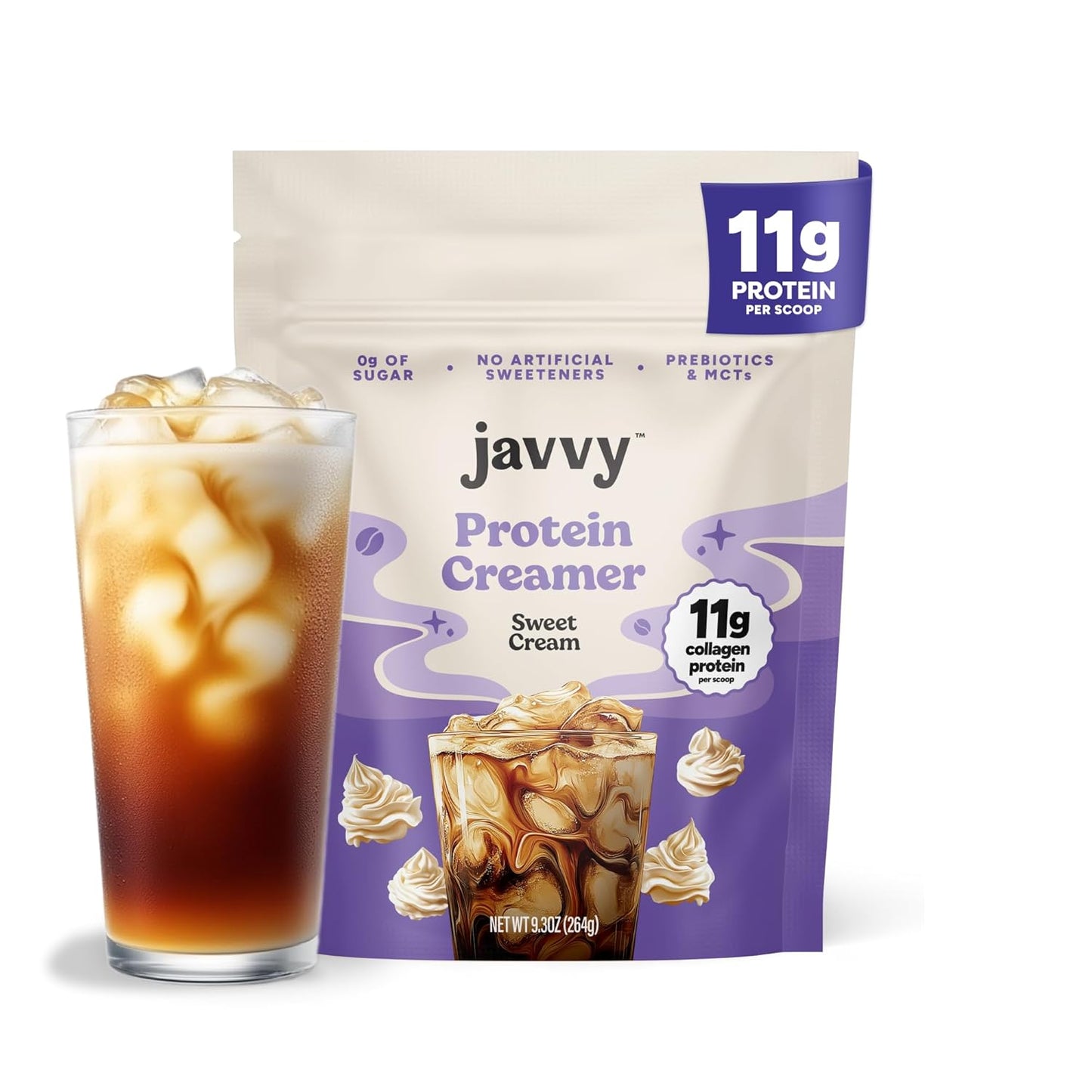 Sweet Cream Protein Coffee Creamer - Grass Fed Pasture Raised Collagen - Hair, Skin & Nail Support, Energy-Boosting MCTs, Keto