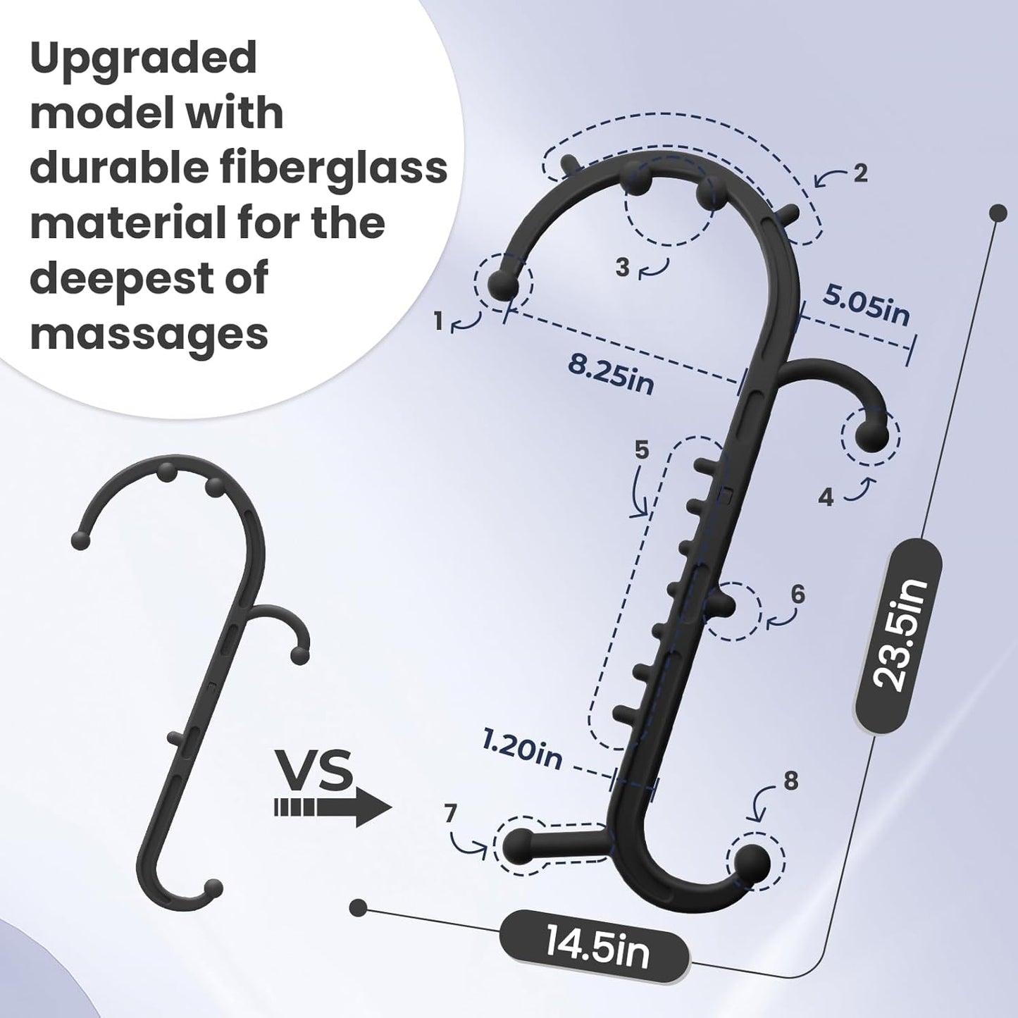 Ranarose Deep Tissue Back & Neck Massager - Back Massager Stick for Pain Relief, Muscle Knot Remover, Trigger Point Massage Tool for Full