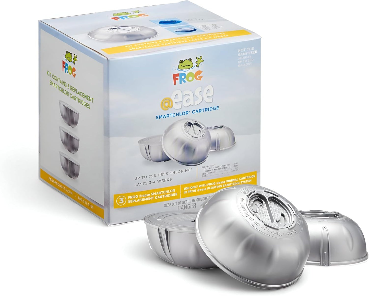 FROG @Ease Replacement SmartChlor Cartridge for use with Hot Tub FROG @Ease Floating System - Hot Tub Sanitizer System Supports Less Chlorine Use - 3